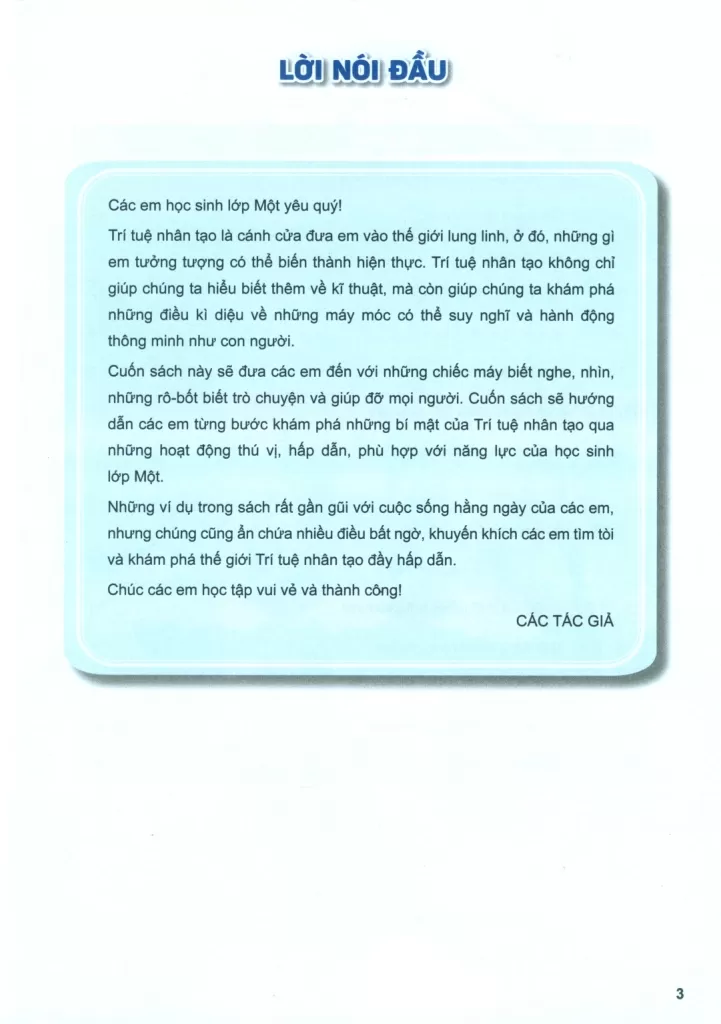 TRÍ TUỆ NHÂN TẠO LỚP 1